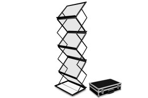 Stojak na ulotki Montana A3 w walizce - czarny