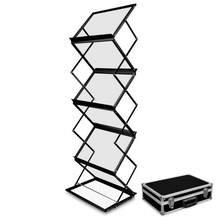 Stojak na ulotki Montana A3 w walizce - czarny