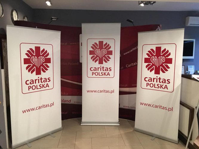 Caritas Polska - Roll-up Mobilny, Lux, Dwustronny