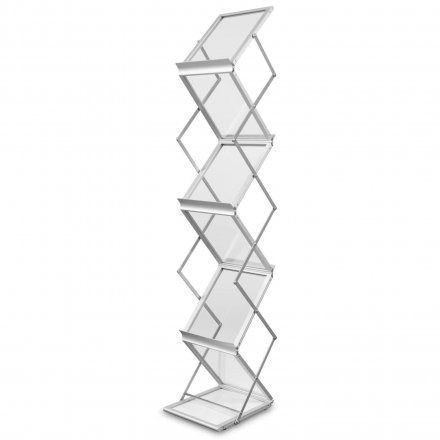 Stojak na ulotki Montana A4 w torbie - srebrny