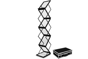 Stojak na ulotki Montana A4 w walizce - czarny